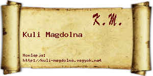 Kuli Magdolna névjegykártya