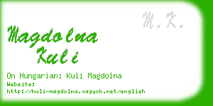 magdolna kuli business card